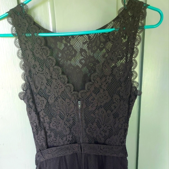 Black prom dress & sheer shoulder scarf/shawl - Picture 2 of 7